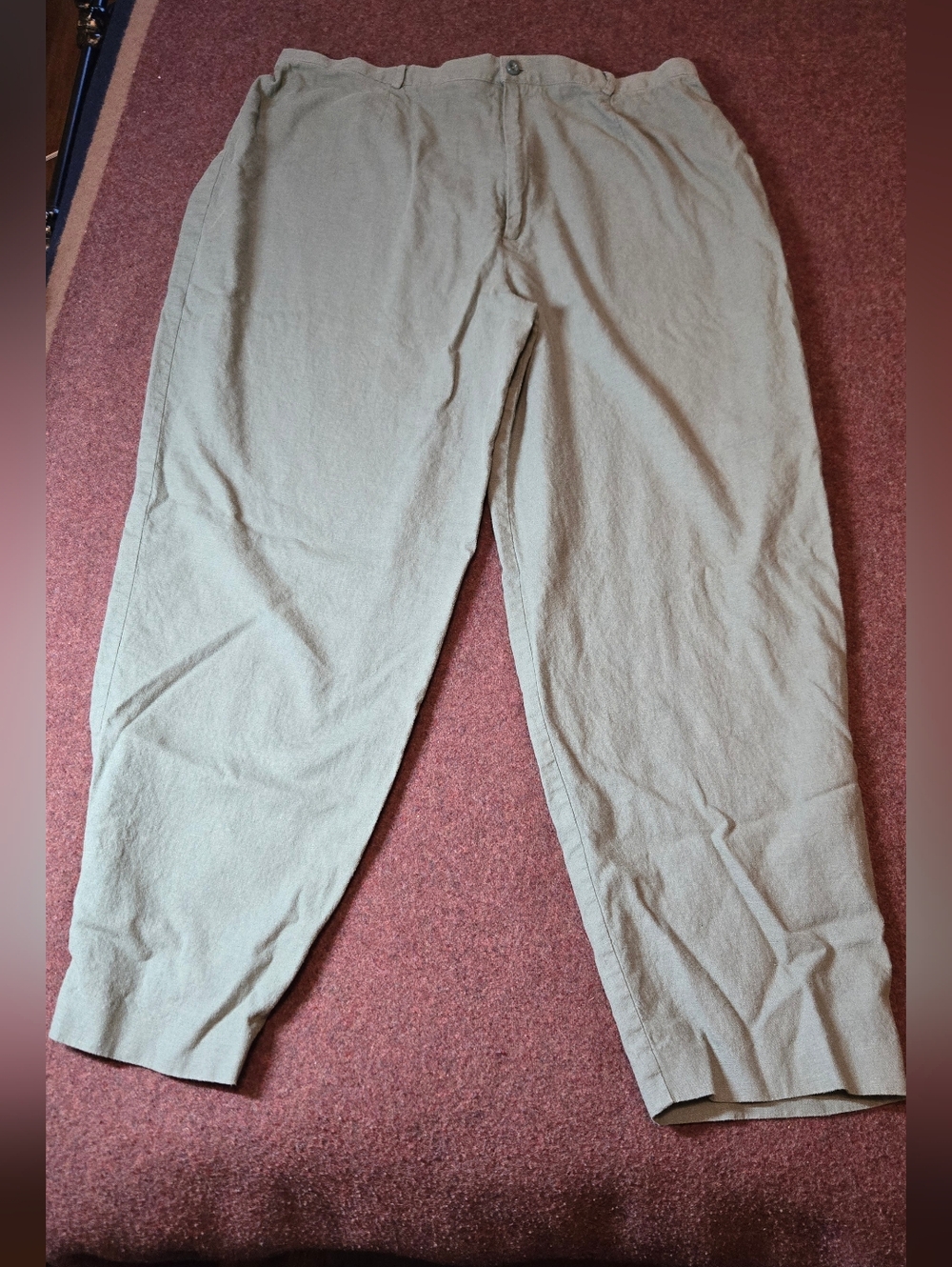 Bice By Sag Harbor Linen Blend Pant In Sage Green 22W